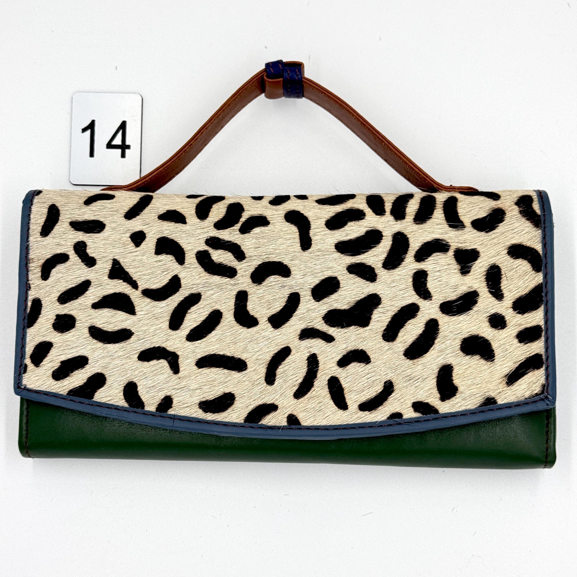 Recycled Leather Clutch Wallet with Animal Print Hide - JayKayBoutiqueOnline