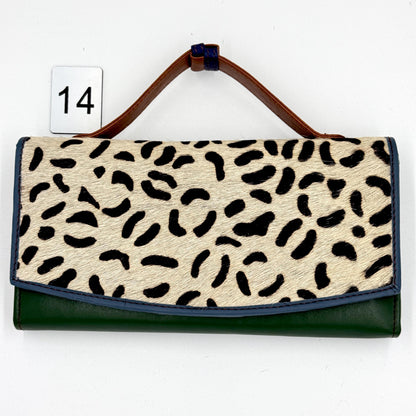 Recycled Leather Clutch Wallet with Animal Print Hide - JayKayBoutiqueOnline