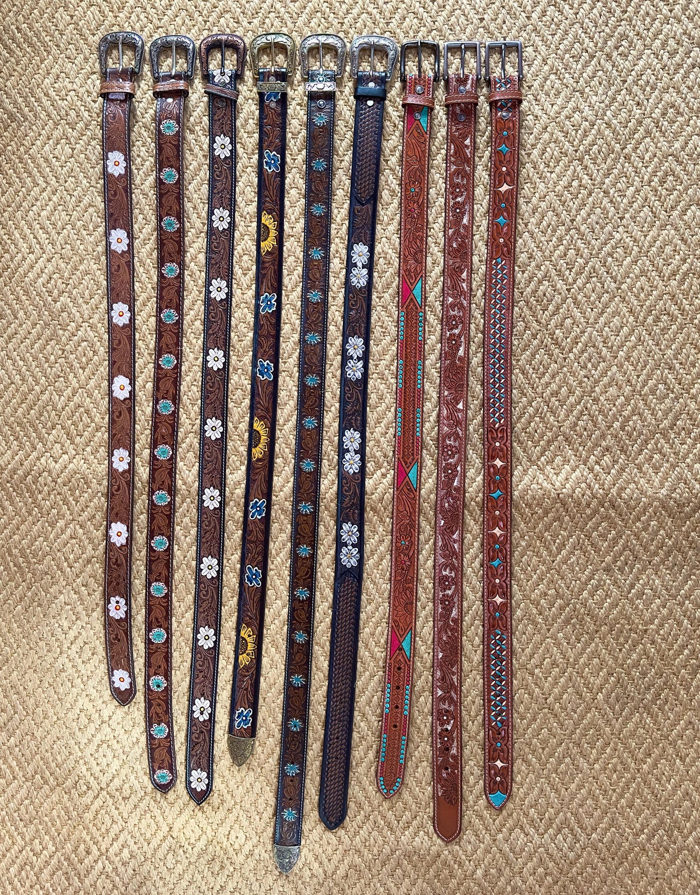 Hand Carved Leather Belt for Women and Men - JayKayBoutiqueOnline