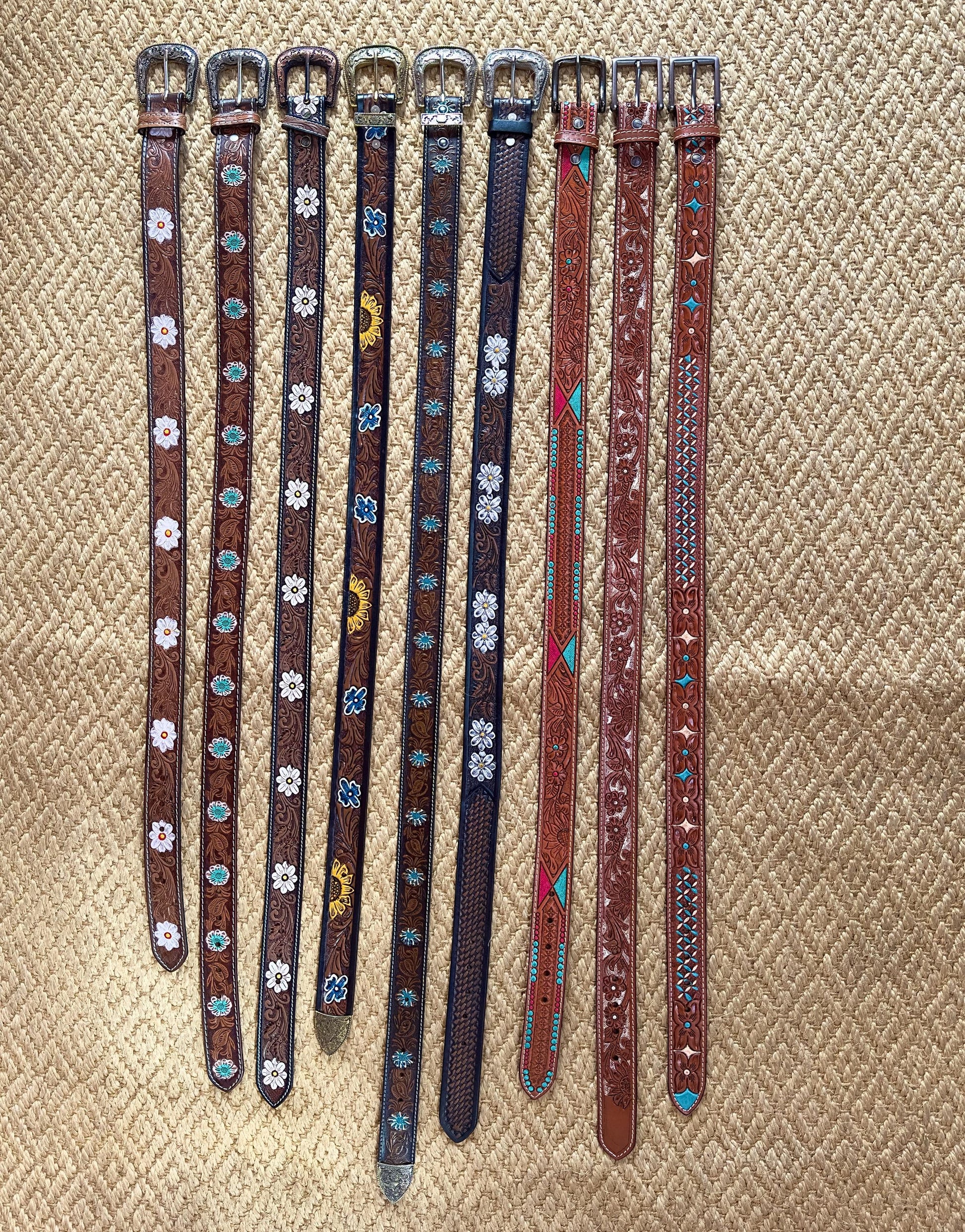 Hand Carved Leather Belt for Women and Men - JayKayBoutiqueOnline
