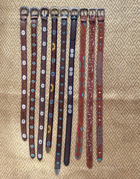 Hand Tooled Leather Belt for Women and Men - JayKayBoutiqueOnline