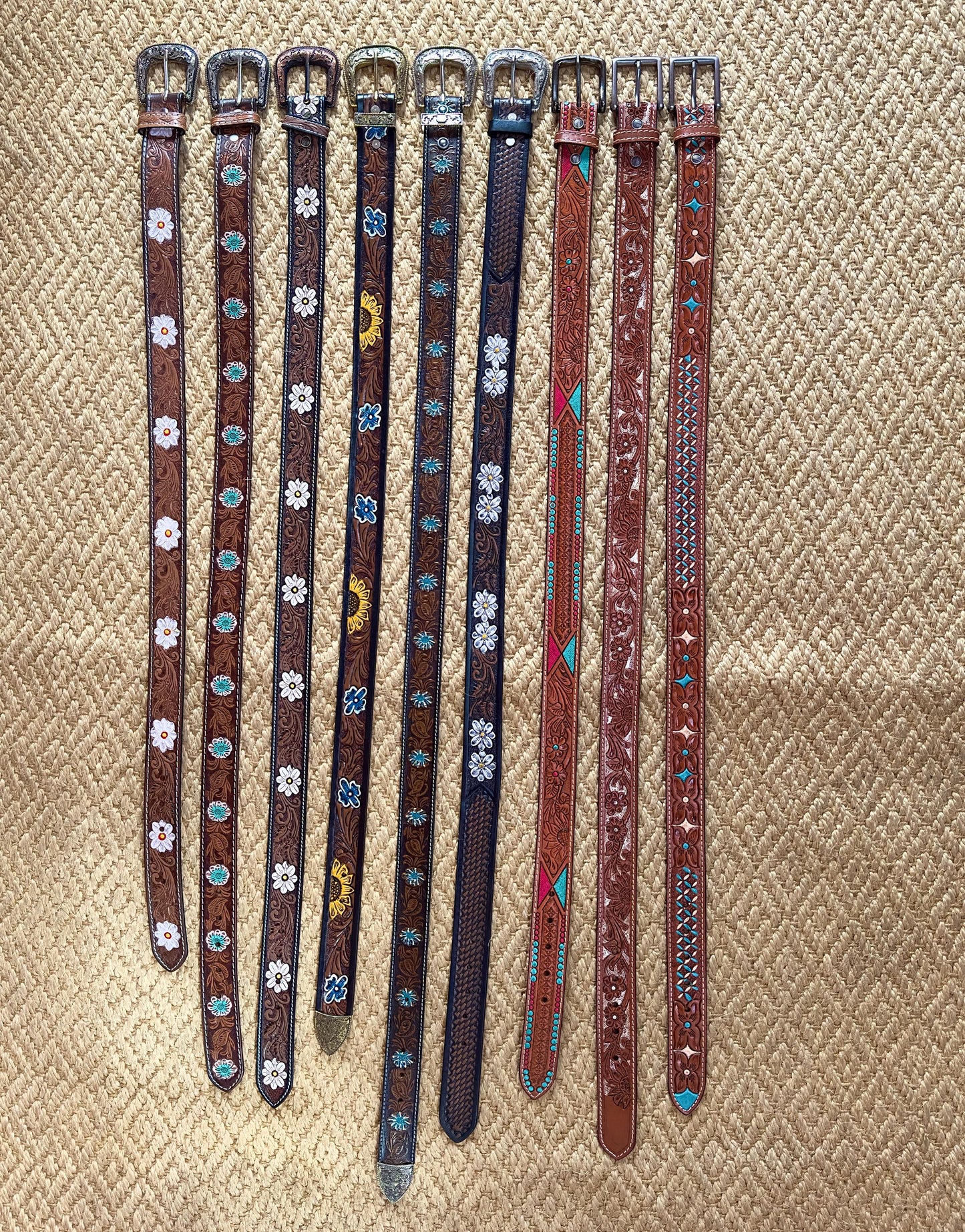 Hand Carved Leather Belt for Women and Men - JayKayBoutiqueOnline