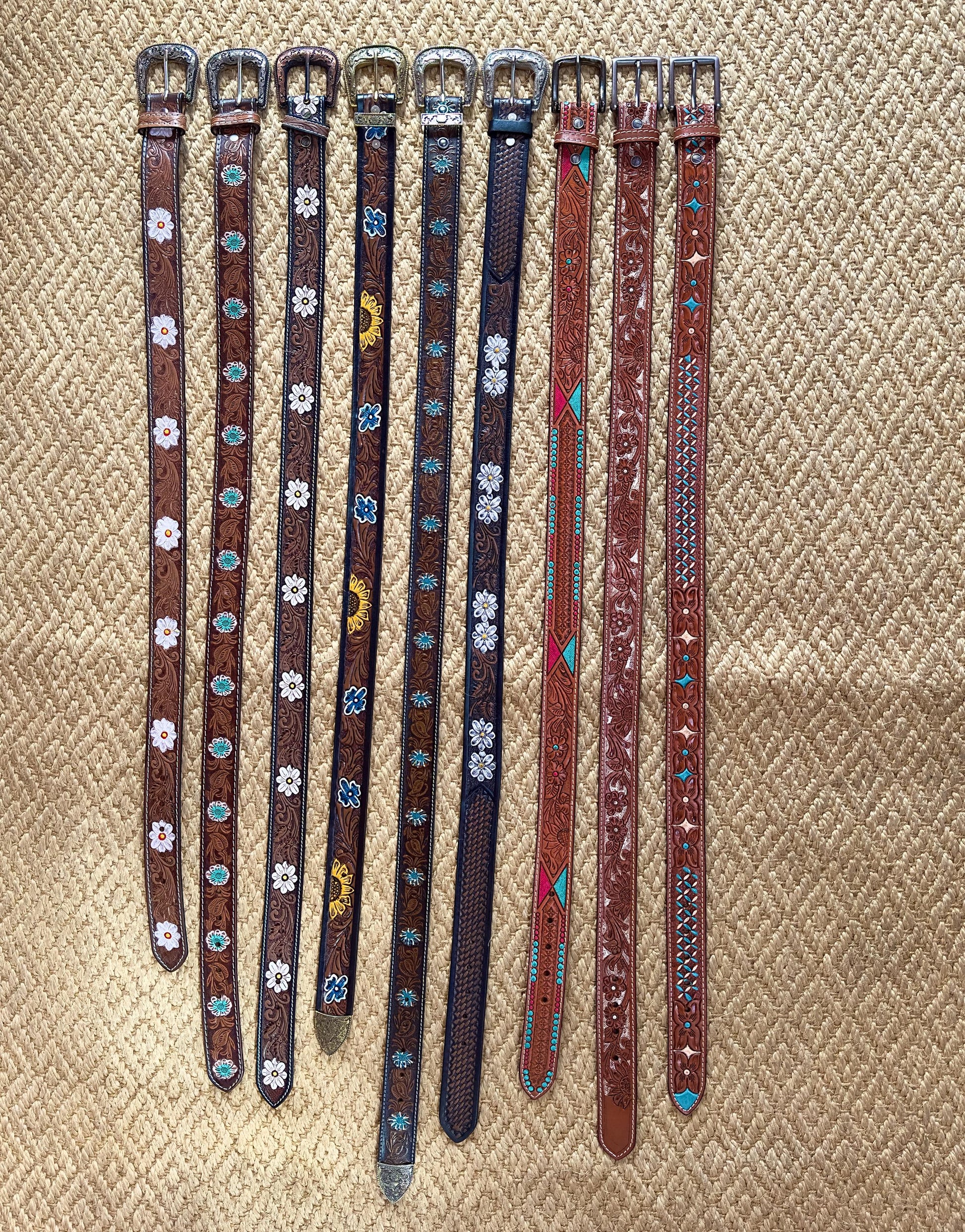 Hand Carved Leather Belt for Women and Men - JayKayBoutiqueOnline