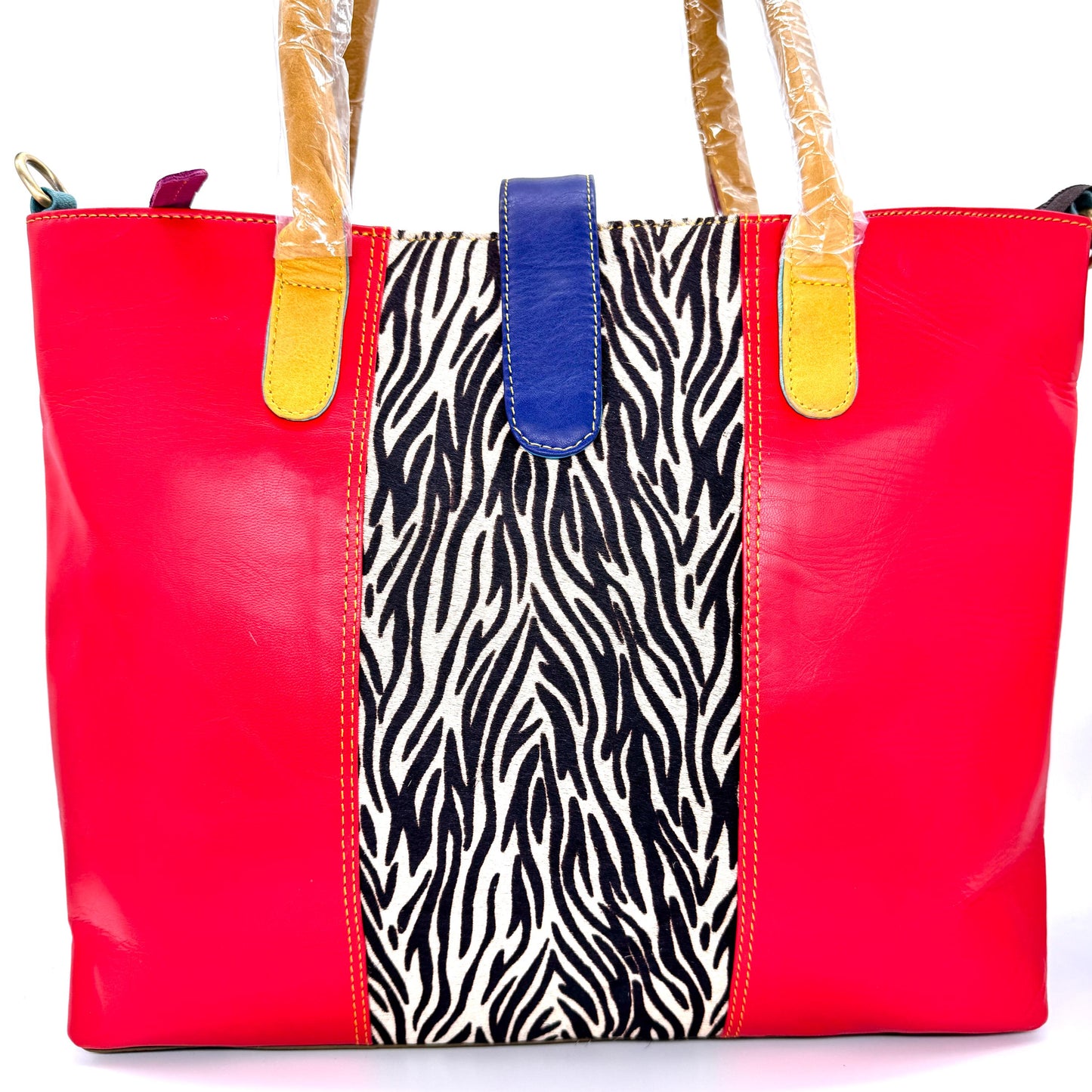 Recycled Coloured Leather Laptop Tote Bag - JayKayBoutiqueOnline