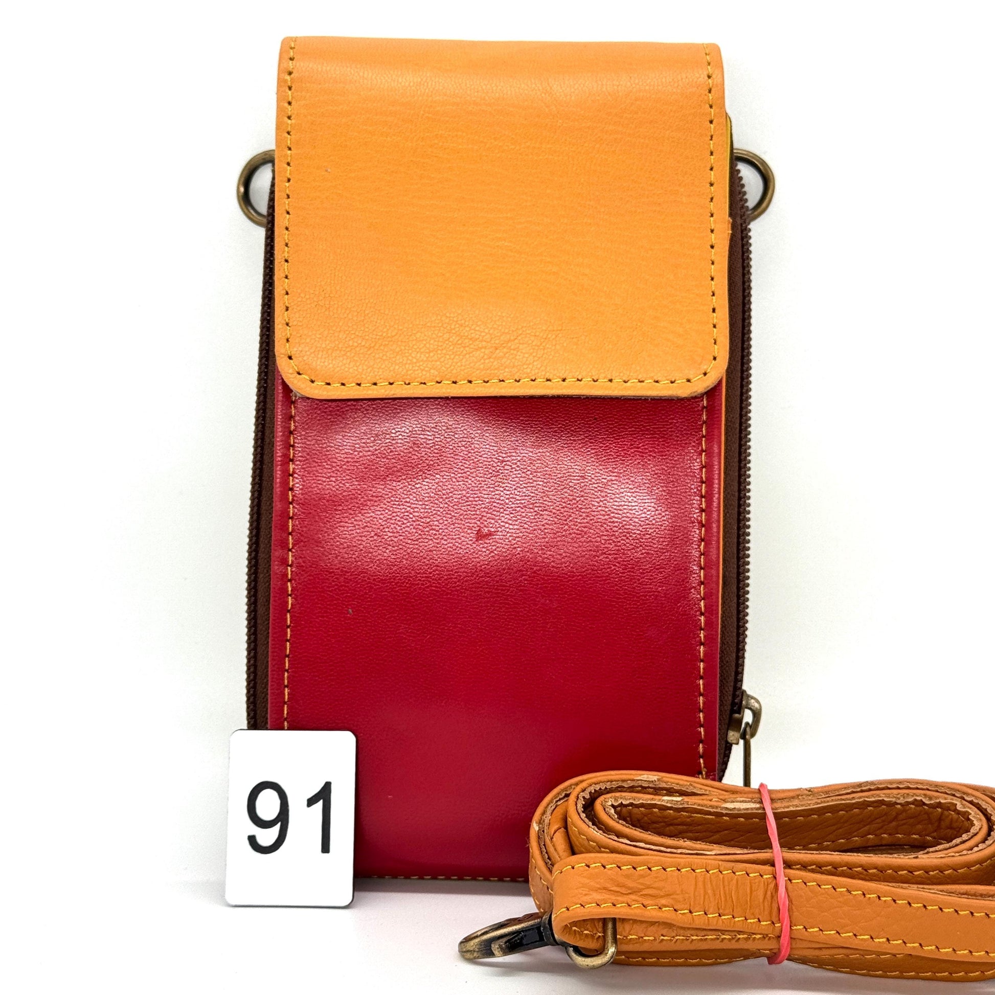Upcycled Leather Crossbody Phone Bag - JayKayBoutiqueOnline