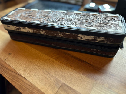 Hand Carved Leather Hair Straightener Case - JayKayBoutiqueOnline