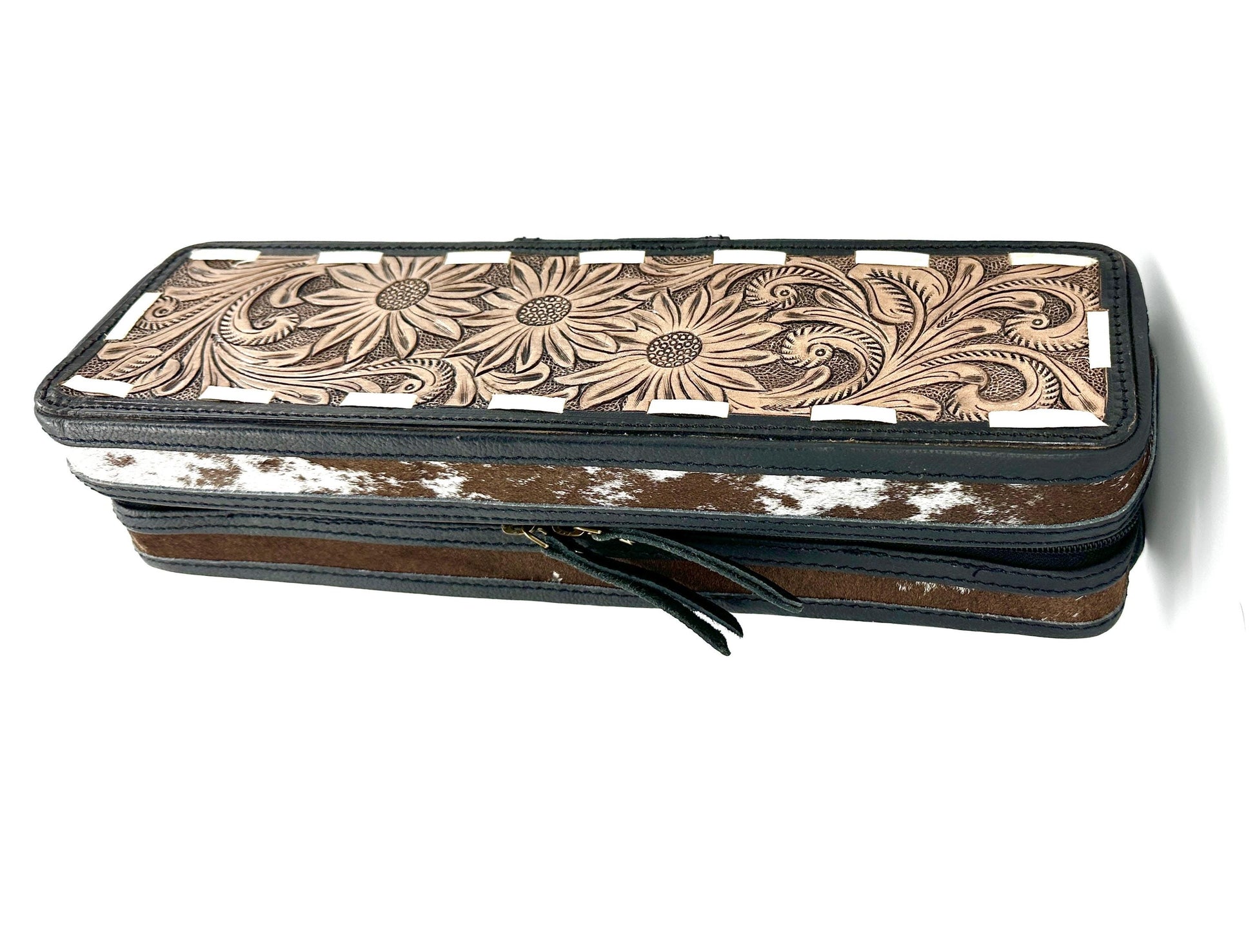 Hand Carved Leather Hair Straightener Case - JayKayBoutiqueOnline