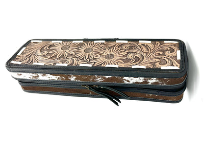 Hand Carved Leather Hair Straightener Case - JayKayBoutiqueOnline