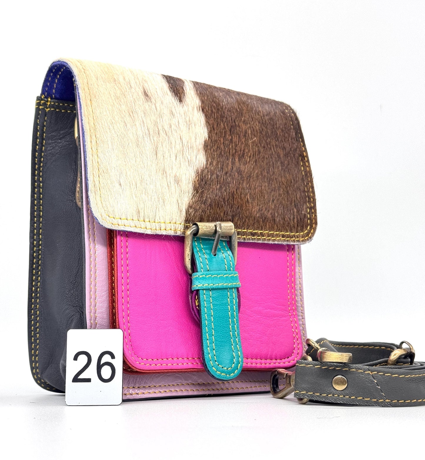 Recycled Coloured Leather Crossbody Bag - JayKayBoutiqueOnline