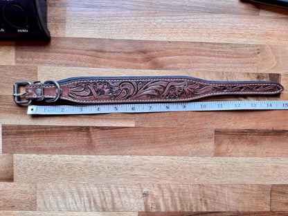Hand Carved Leather Dog Collar Padded - JayKayBoutiqueOnline