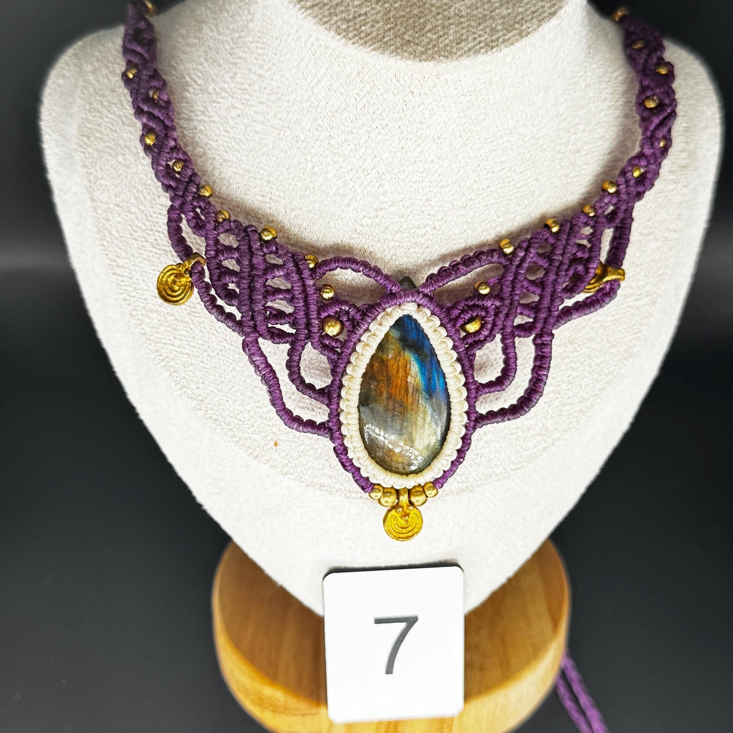 Handmade Macrame Labradorite Necklace - JayKayBoutiqueOnline