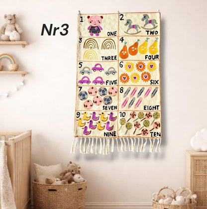 Handmade Wool Number Tapestry Wall Hanging for Nursery Room - JayKayBoutiqueOnline