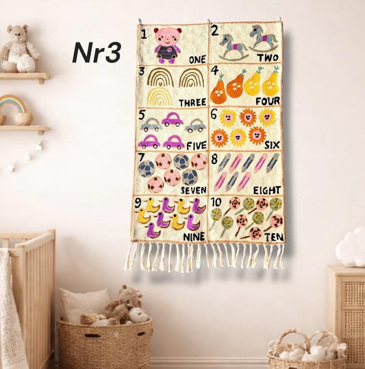 Handmade Wool Number Tapestry Wall Hanging for Nursery Room - JayKayBoutiqueOnline