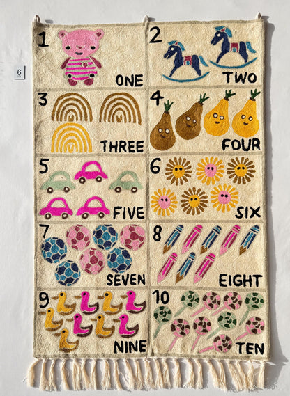 Handmade Numbers 1-10 Wall Hanging Tapestry - JayKayBoutiqueOnline