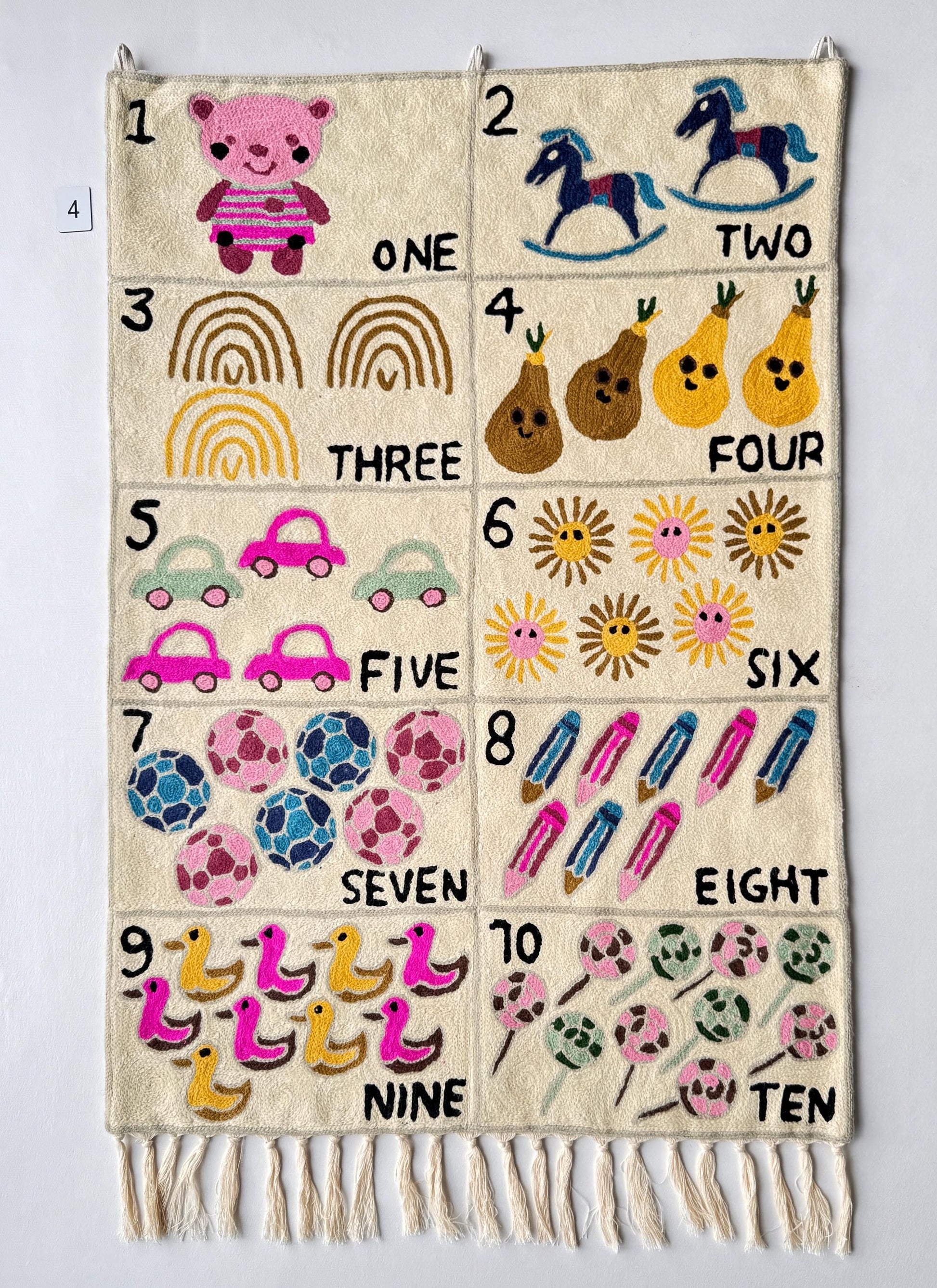 Handmade Numbers 1-10 Wall Hanging Tapestry - JayKayBoutiqueOnline