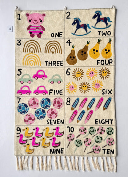 Handmade Numbers 1-10 Wall Hanging Tapestry - JayKayBoutiqueOnline