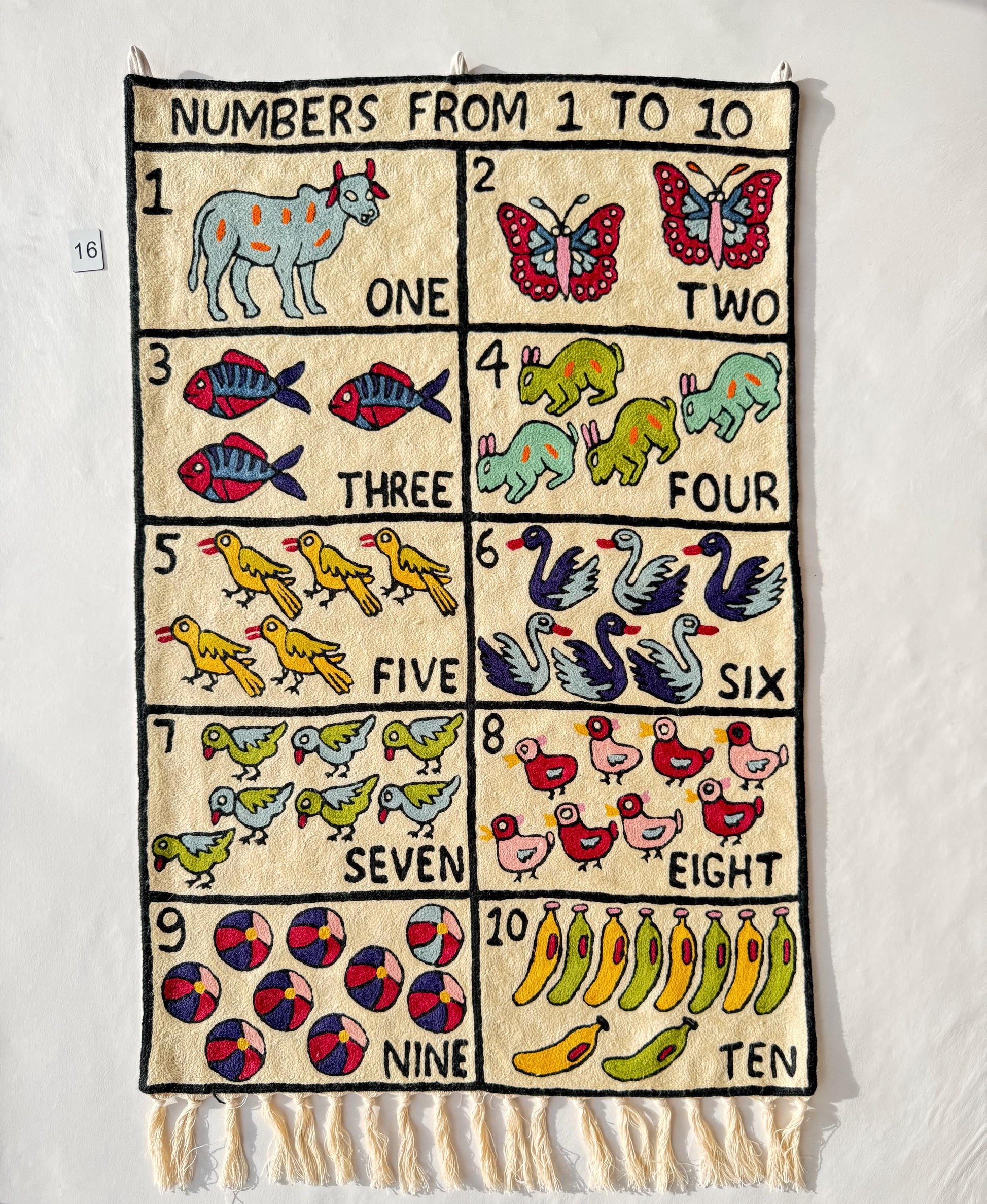 Handmade Numbers 1-10 Wall Hanging Tapestry - JayKayBoutiqueOnline