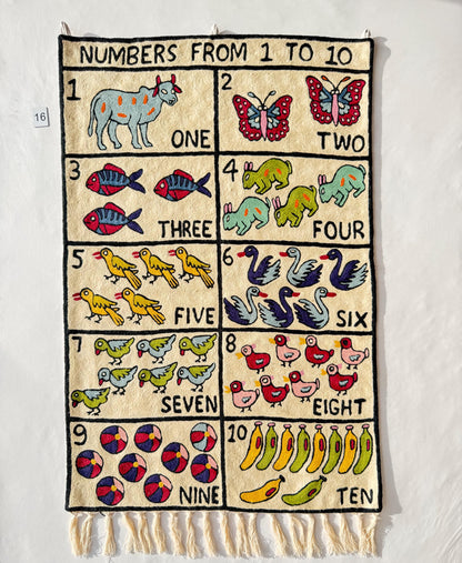 Handmade Numbers 1-10 Wall Hanging Tapestry - JayKayBoutiqueOnline