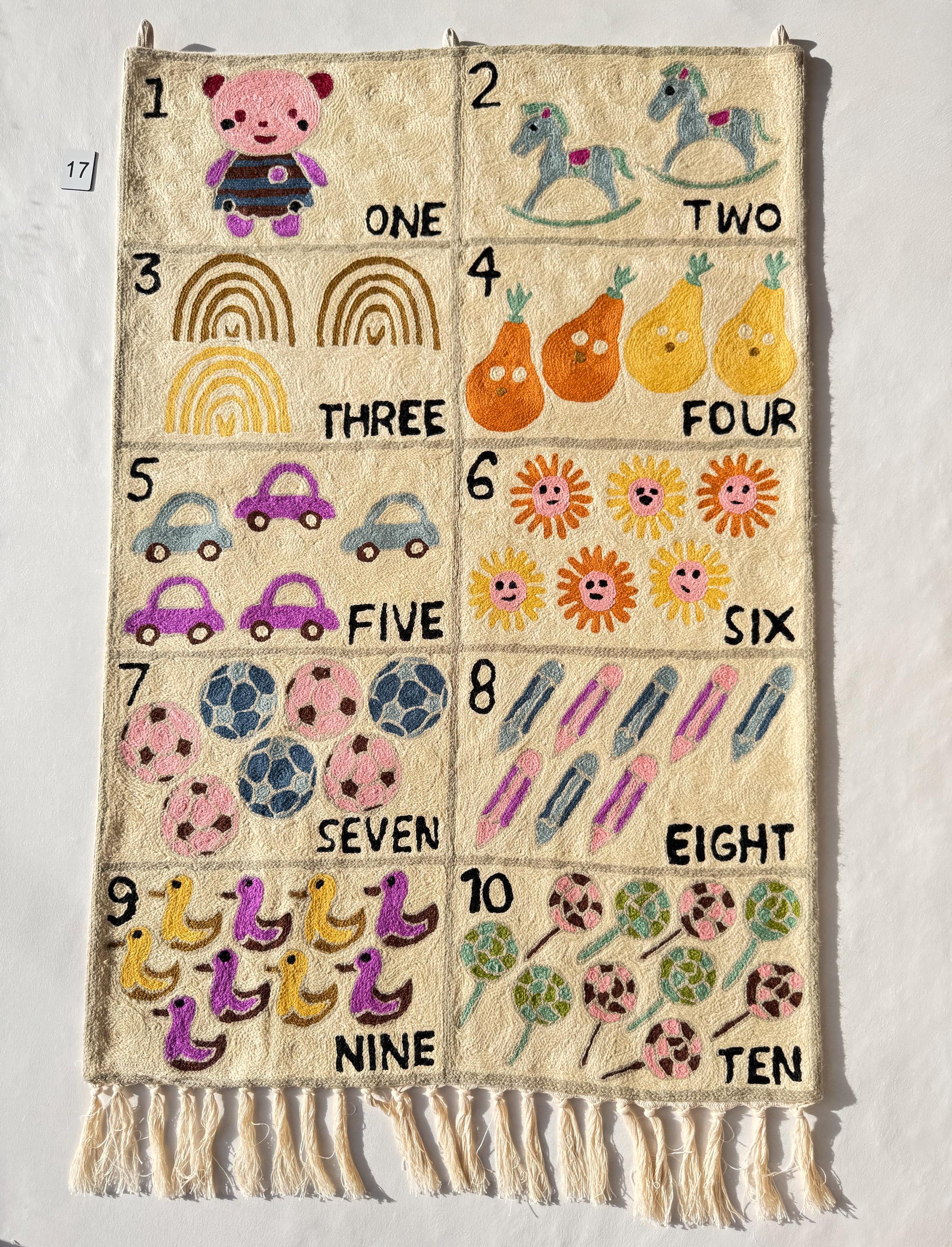 Handmade Numbers 1-10 Wall Hanging Tapestry - JayKayBoutiqueOnline