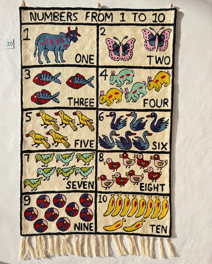 Handmade Numbers 1-10 Wall Hanging Tapestry - JayKayBoutiqueOnline