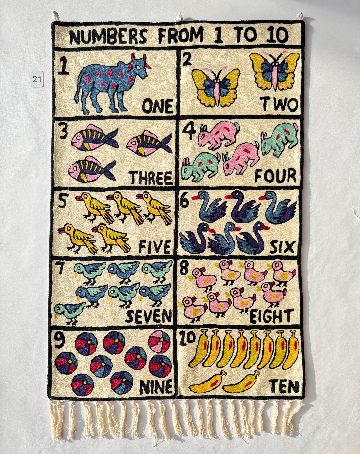 Handmade Numbers 1-10 Wall Hanging Tapestry - JayKayBoutiqueOnline