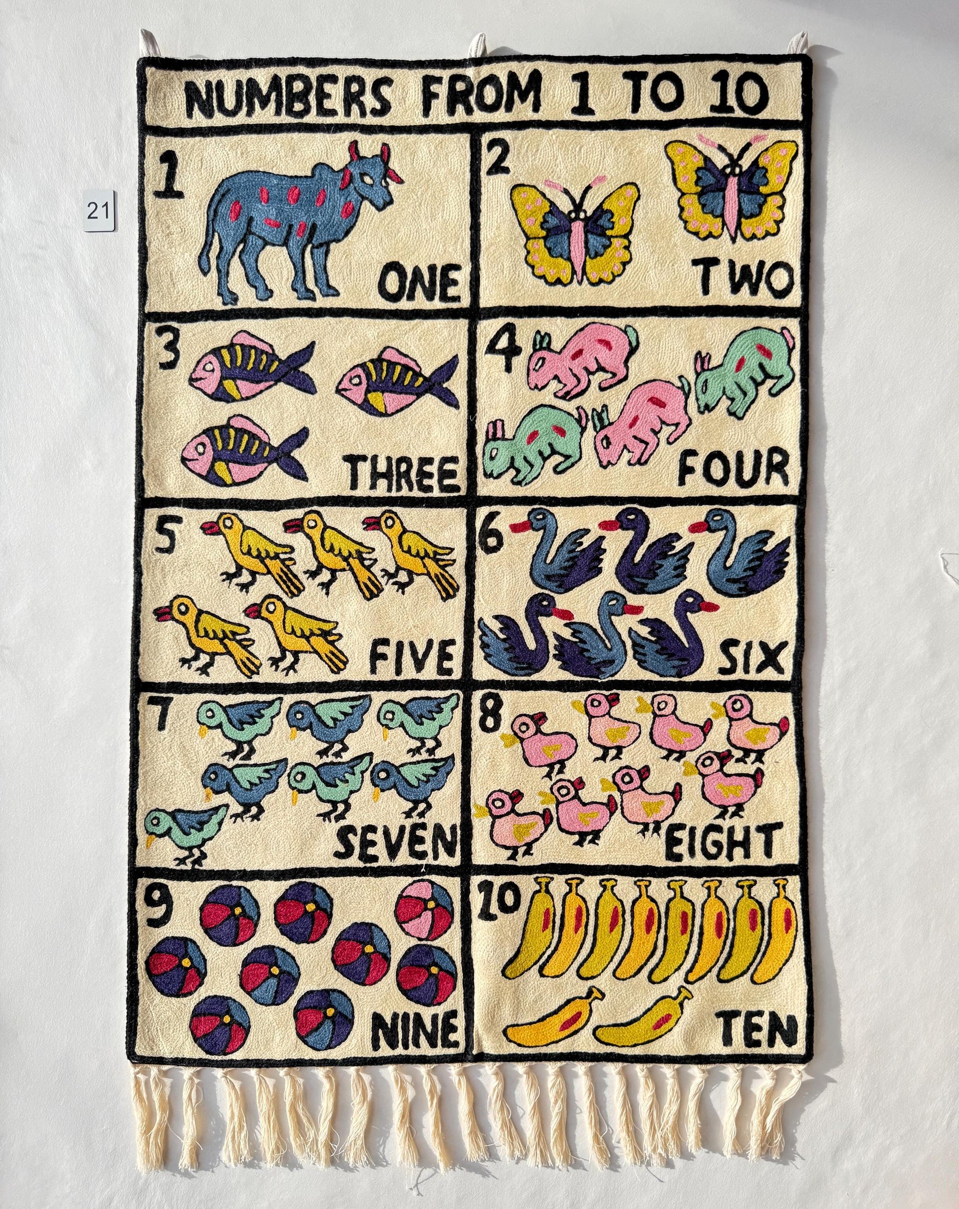 Handmade Numbers 1-10 Wall Hanging Tapestry - JayKayBoutiqueOnline