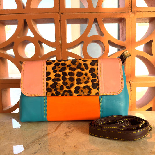 Block Coloured Leather Crossbody Bag - JayKayBoutiqueOnline