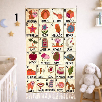 Handmade Portuguese Alphabet Tapestry for Babies and Kids - JayKayBoutiqueOnline