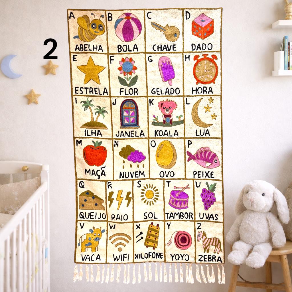 Handmade Portuguese Alphabet Tapestry for Babies and Kids - JayKayBoutiqueOnline