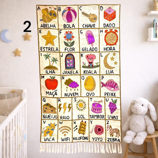 DUP Handmade Portuguese Alphabet Tapestry for Babies and Kids - JayKayBoutiqueOnline