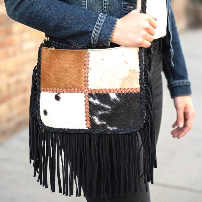 Handcrafted Cowhide Crossbody Bag - JayKayBoutiqueOnline