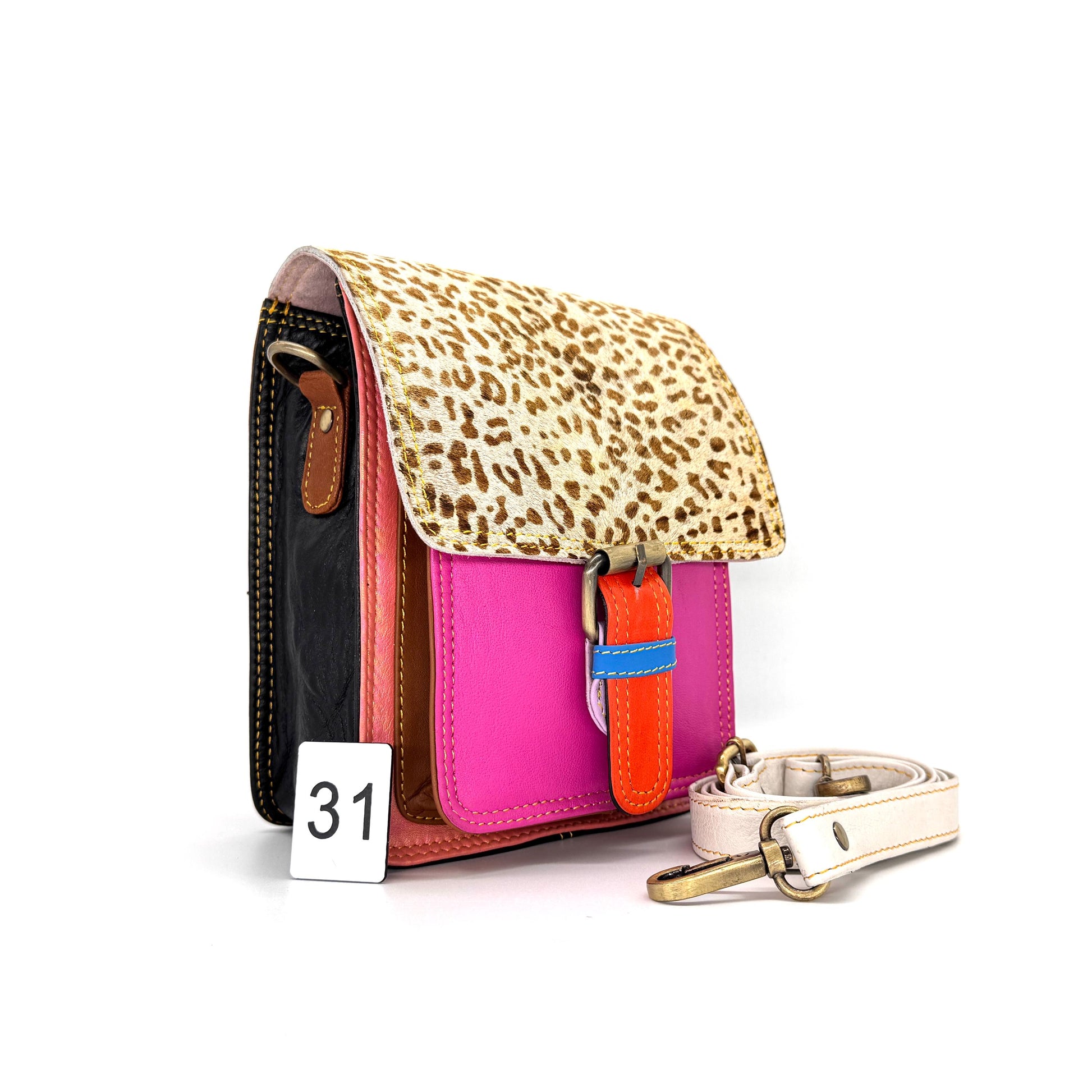 Recycled Coloured Leather Crossbody Bag - JayKayBoutiqueOnline