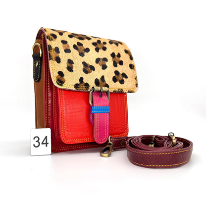 Recycled Coloured Leather Crossbody Bag - JayKayBoutiqueOnline