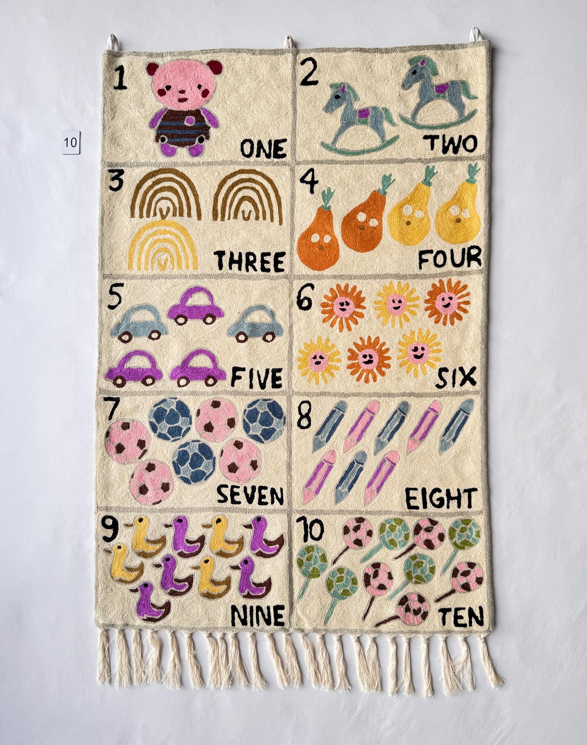 Handmade Wool Number Tapestry Wall Hanging for Nursery Room - JayKayBoutiqueOnline