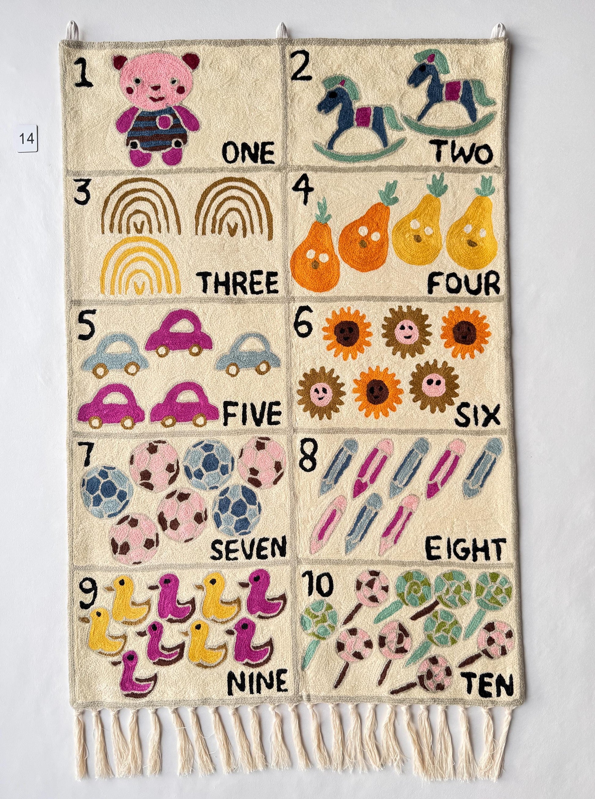 Handmade Numbers 1-10 Wall Hanging Tapestry - JayKayBoutiqueOnline