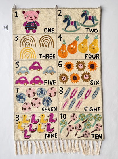 Handmade Numbers 1-10 Wall Hanging Tapestry - JayKayBoutiqueOnline