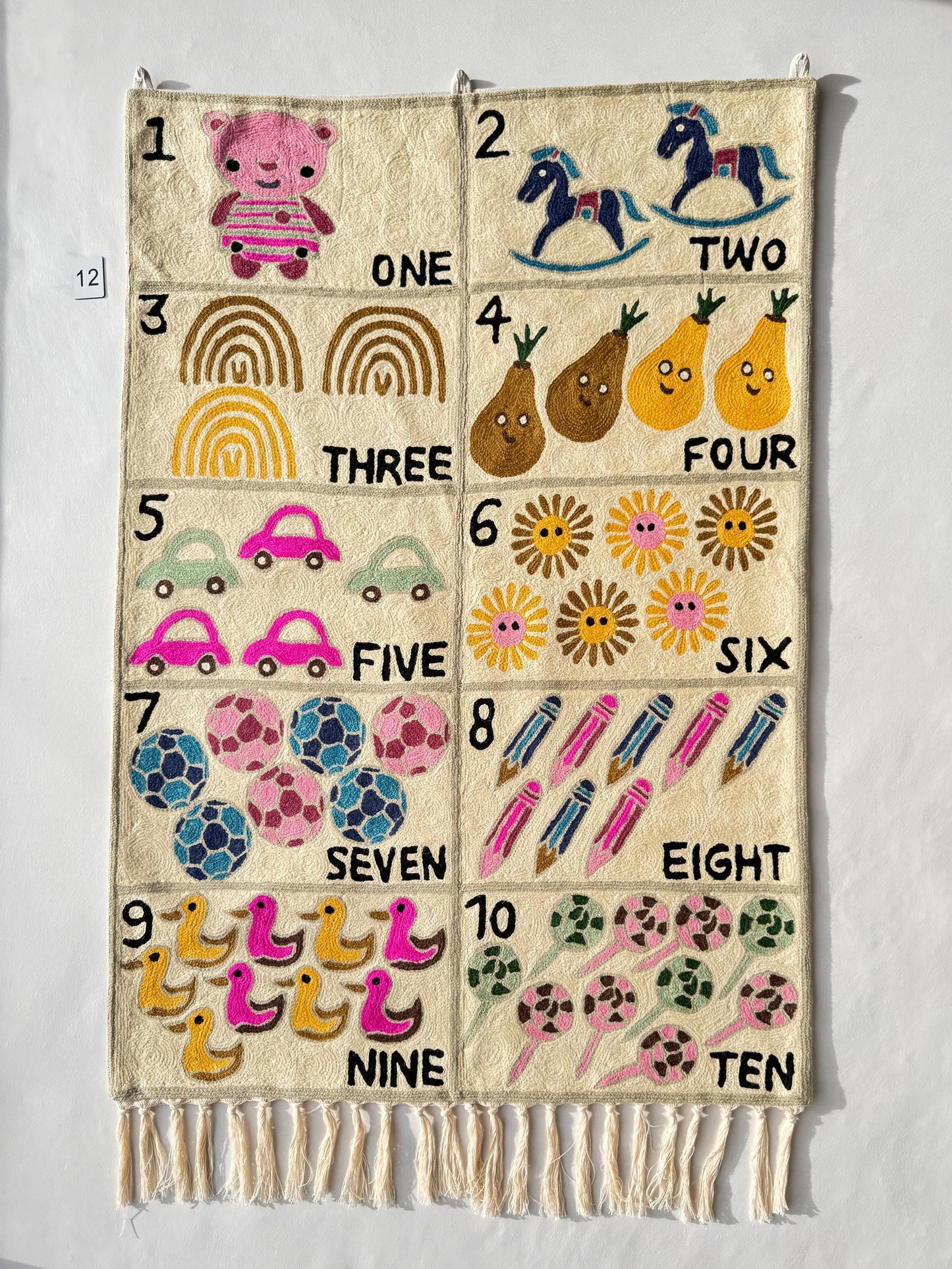 Handmade Wool Number Tapestry Wall Hanging for Nursery Room - JayKayBoutiqueOnline