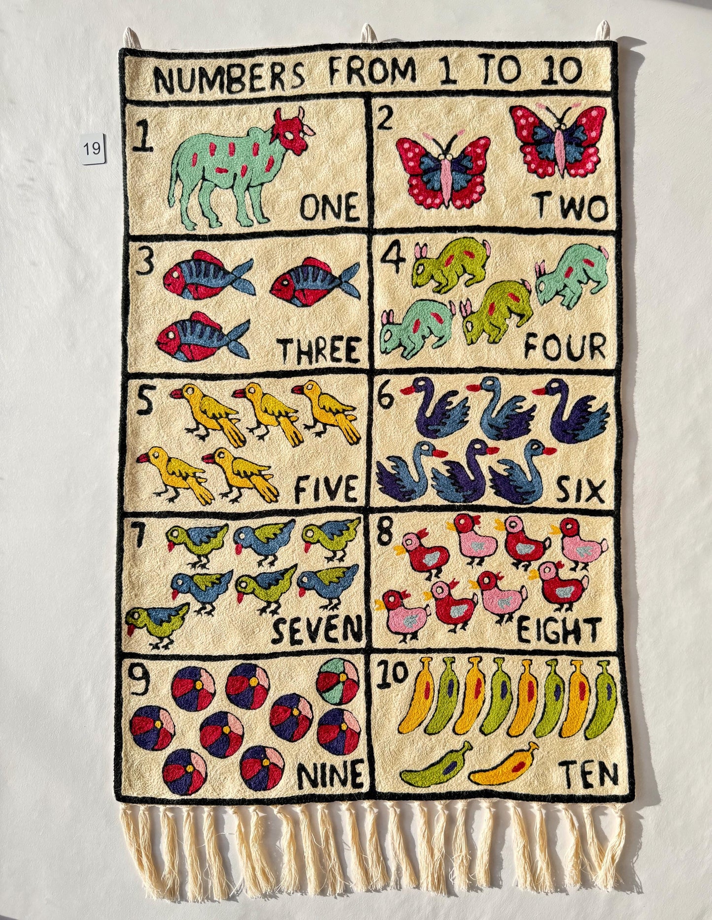 Handmade Numbers 1-10 Wall Hanging Tapestry - JayKayBoutiqueOnline