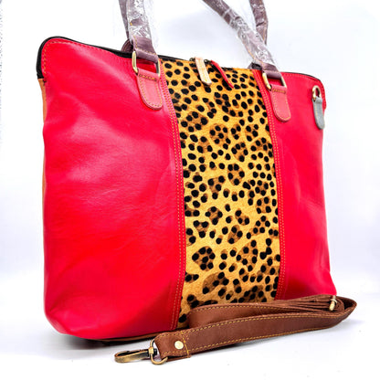 Recycled Coloured Leather 16" Laptop Tote Bag - JayKayBoutiqueOnline