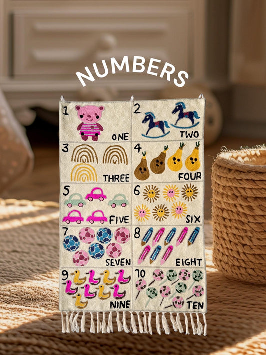 Handmade Numbers 1-10 Wall Hanging Tapestry - JayKayBoutiqueOnline
