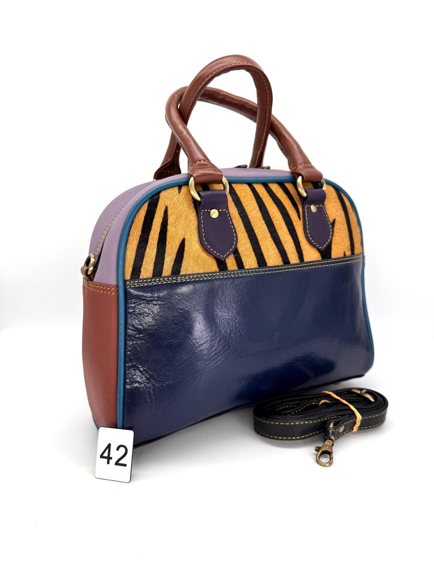 Recycled Coloured Leather Boston Bag - JayKayBoutiqueOnline