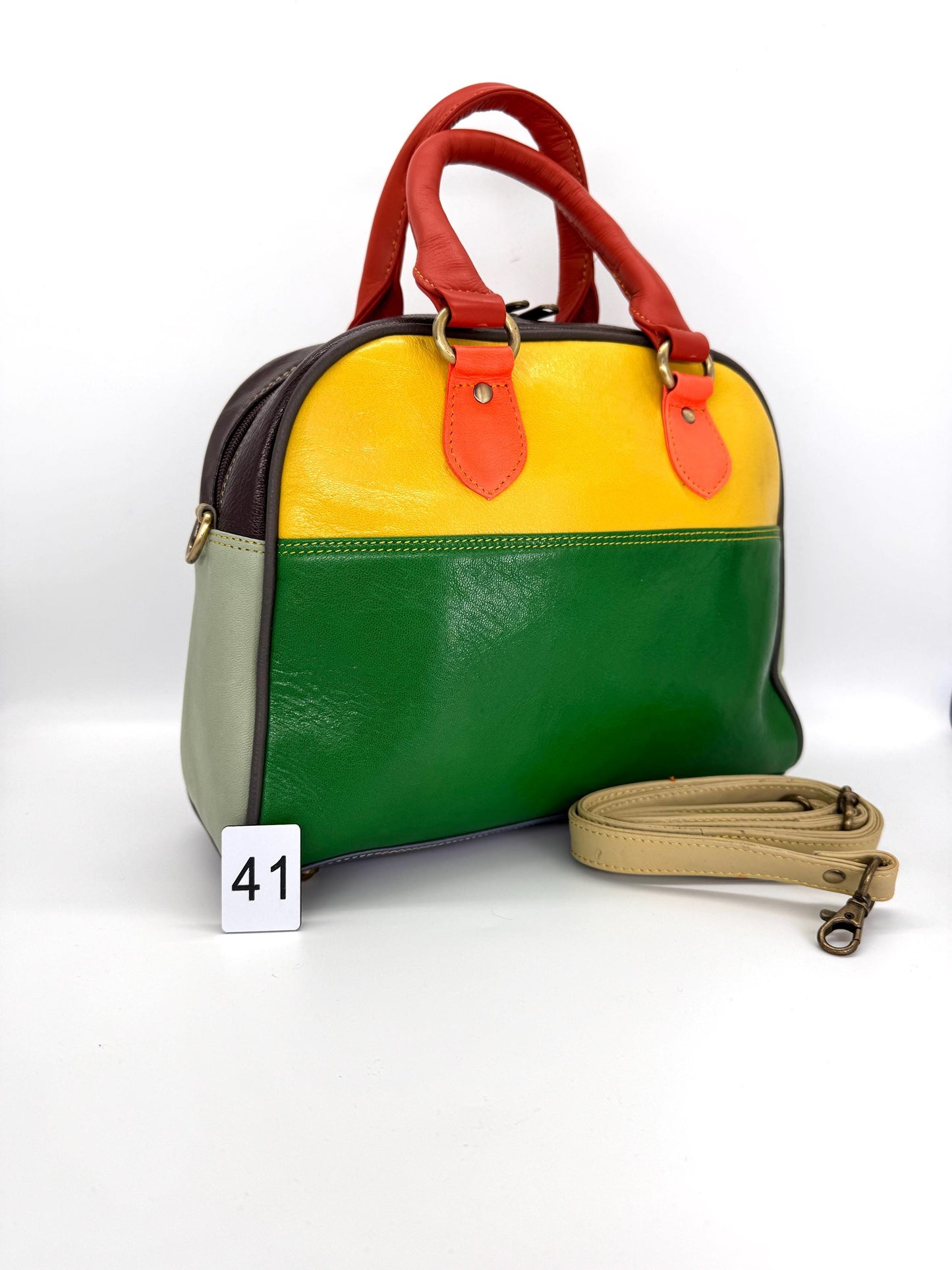 Recycled Coloured Leather Boston Bag - JayKayBoutiqueOnline