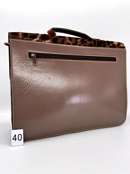 Recycled Leather Satchel: Animal Print, Student Bag, Schoolbag, Office bag - JayKayBoutiqueOnline