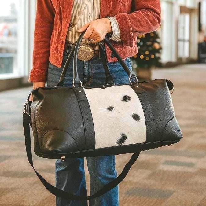 Leather Duffle Dual Size Weekender Bag - JayKayBoutiqueOnline