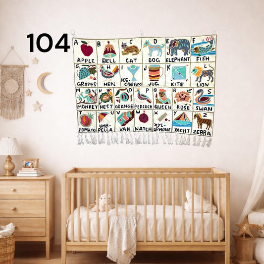 Handmade Alphabet Tapestry for Babies and Kids in Landscape Wall Hanging - JayKayBoutiqueOnline