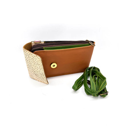 Coloured Leather Crossbody Phone Bag with Hide - JayKayBoutiqueOnline