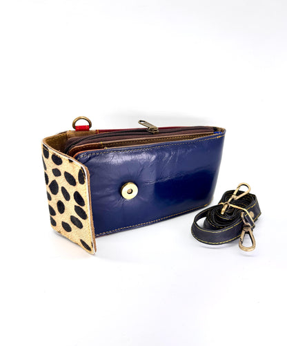Coloured Leather Crossbody Phone Bag with Hide - JayKayBoutiqueOnline