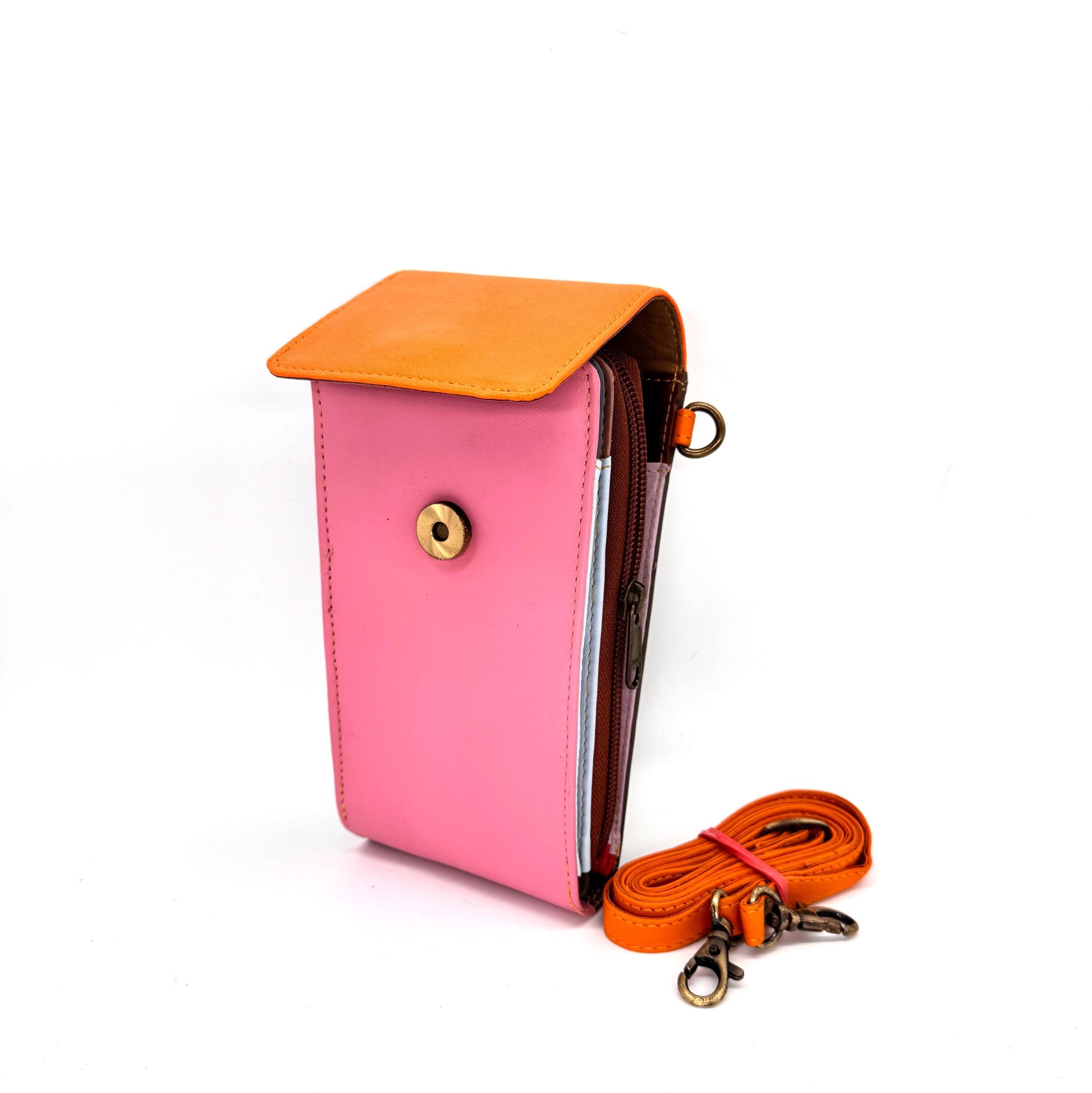 Upcycled Leather Crossbody Phone Bag - JayKayBoutiqueOnline