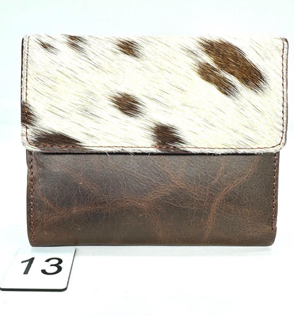 Leather Purse with Cowhide; Zipped Coin Pouch & Multi-Card Slots, Photo/ID Display - JayKayBoutiqueOnline