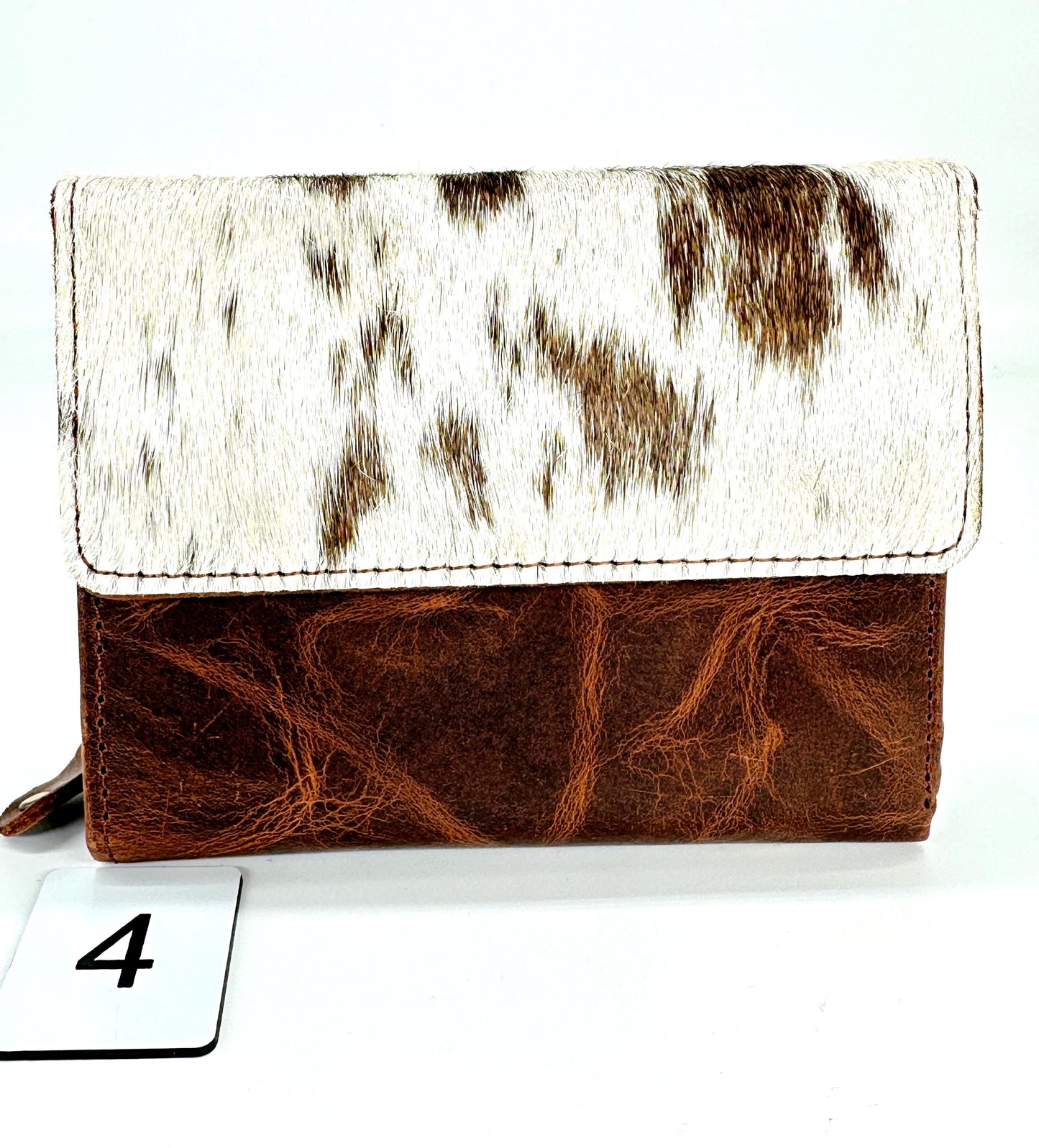 Leather Purse with Cowhide; Zipped Coin Pouch & Multi-Card Slots, Photo/ID Display - JayKayBoutiqueOnline